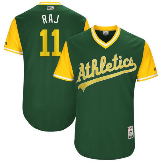 Men Oakland Athletics #11 Raj Green New Rush Limited MLB Jerseys->atlanta braves->MLB Jersey